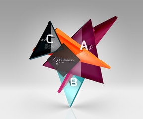 3d triangle modern composition