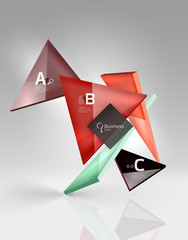 3d triangle modern composition