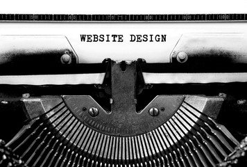 WEBSITE DESIGN Typed Words On a Vintage Typewriter Conceptual
