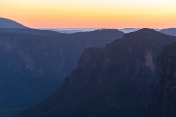 Sunrise at Evans Lookout. Blackheath, Blue Mountains. Australia