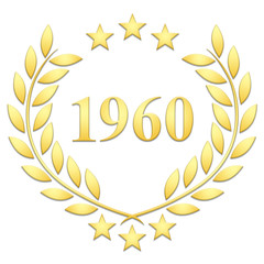 Lauriers 3&eacute;toiles 1960 sur fond blanc 