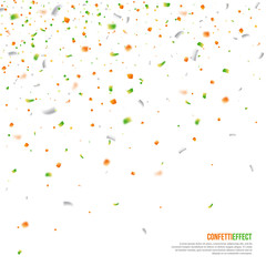 Festive falling particles and confetti.