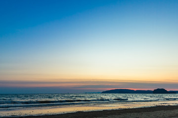 Spectacular sunset on the tropical beach 