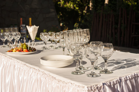 served  table outdoor