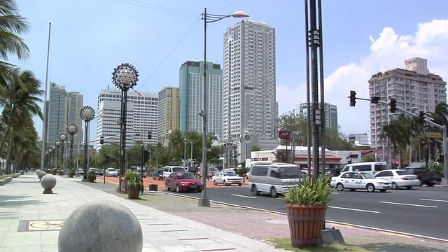 Roxas Boulevard and the High Rising Buildings of Malate, Manila, Philippines