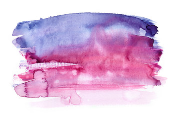 Purple to vivid pink rectangular gradient painted in watercolor on clean white background