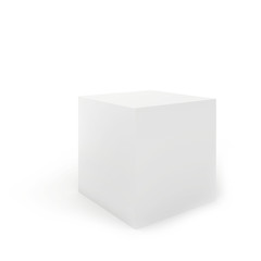 Blank box on white background. 3d render.