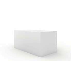 Blank box on white background. 3d render.