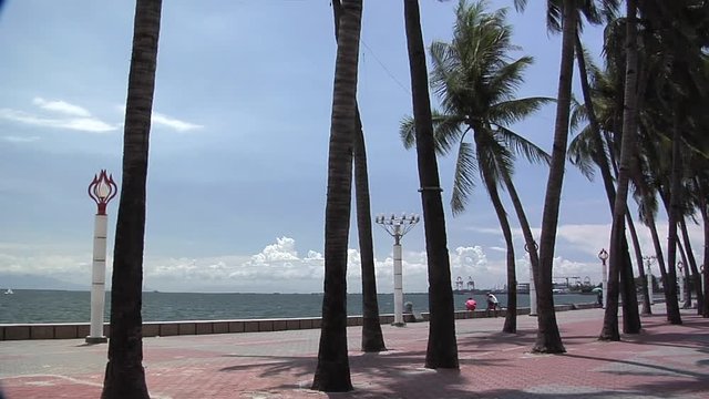 Manila Bay seen from Roxas Boulevard, Philippines