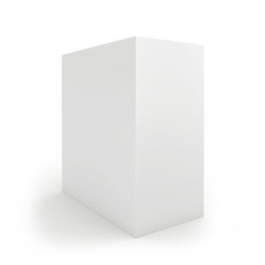Blank box on white background. 3d render.