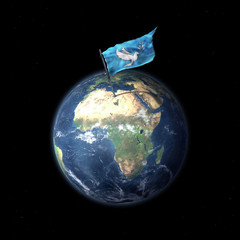 Drapeau de la Paix en Afrique, vue de l'espace