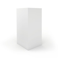 Blank box on white background. 3d render.