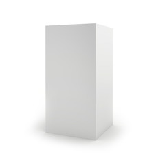 Fototapeta premium Blank cardboard package box on white background. 3d render.