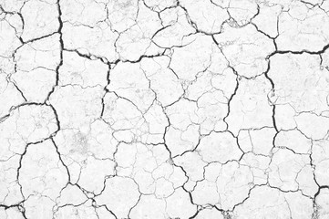 Black and white texture of cracked earth