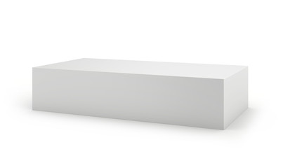 Blank cardboard package box on white background. 3d render.