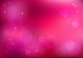 Abstract circular and heart bokeh background