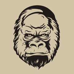 graphic print, the silhouette of a gorilla face © tasha_d