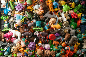 collection of plastic toy,