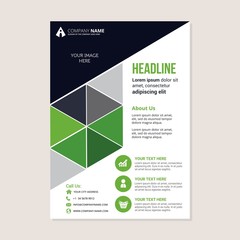 Corporate business annual report brochure flyer design. Leaflet cover presentation. Flier with Abstract geometric background. Modern publication poster magazine, layout template A4 flyer