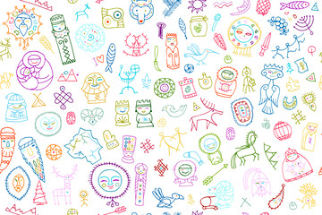 Tribal ethnic elements, seamless pattern for your design
