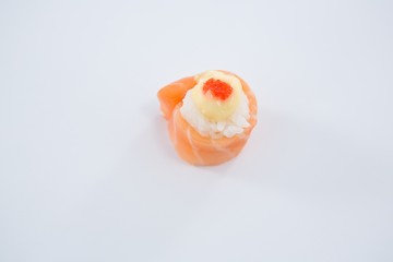 Sushi roll on white background
