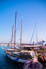 Urla, Tyrkey, waterfront views, stone slope, yachts