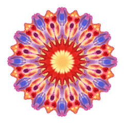 Watercolor concentric pattern. Mandala, watercolor painting, design element.