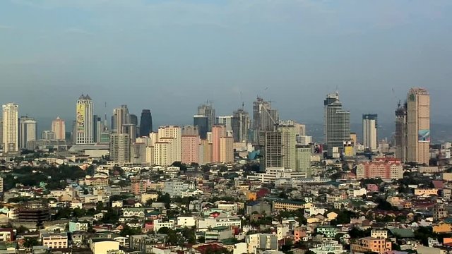 Elevated View to the High Rise Buildings of Ortigas, Manila, Philippines