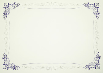 Vintage white paper with frame for Pattern Background Texture