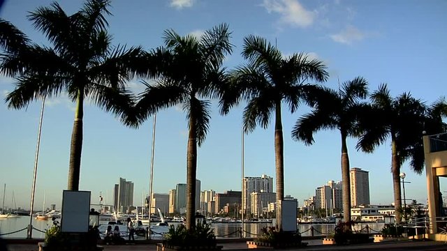 View of Roxas Blvd and Malate High Rise Buildings late Afternoon