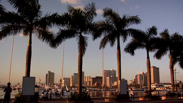 View of Roxas Blvd and Malate High Rise Buildings late Afternoon