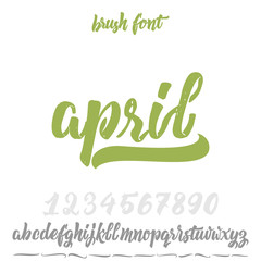 Vector Alphabet. Calligraphic font. Unique Custom Characters. Hand Lettering April for Designs - logos, badges, postcards, posters, prints. Modern brush handwriting Typography.