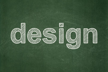 Obraz premium Marketing concept: Design on chalkboard background