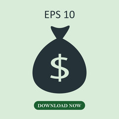 Money bag icon vector