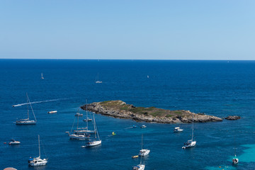 Beautiful seascape of Illetes on Mallorca Island, the Balearic Islands, Spain
