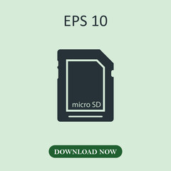 Micro SD icon vector