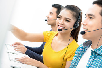 Casual Asian call center team