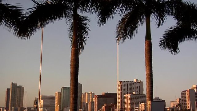 View of Roxas Blvd and Malate High Rise Buildings late Afternoon