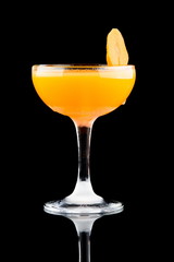 coctail with carrot on black background