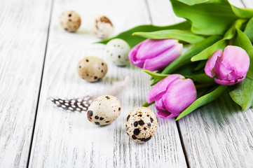 easter background with eggs