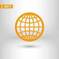 Globe Icon vector illustration. Flat design style