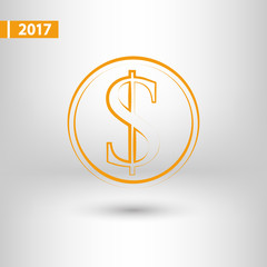 Money icon, vector illustration. Flat design style