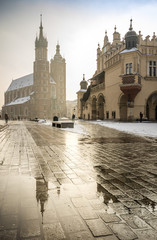 Naklejka premium Market square of Krakow, Poland
