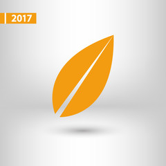 Leaf icon, vector illustration. Flat design style