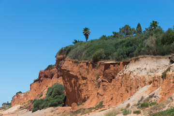 Fototapeta na wymiar Algarve rocks - coast in Portugal, Quarteria, Vale de Lobo