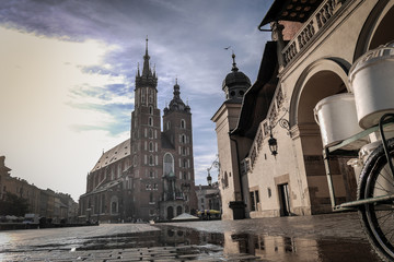 Market square of  Krakow, Poland