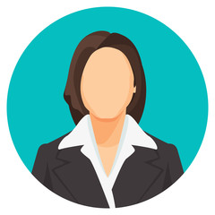 Avatar businesswoman portraits in four circles. Vector user pics