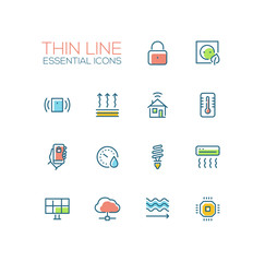 Smart House - Thin Single Line Icons Set