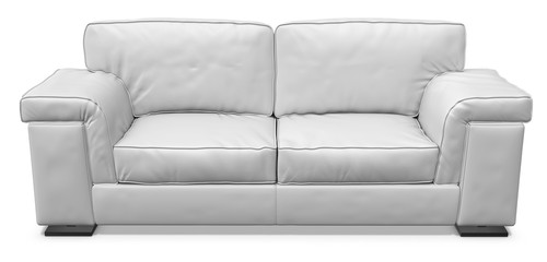 white leather sofa