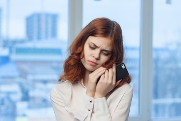 sad woman at the office